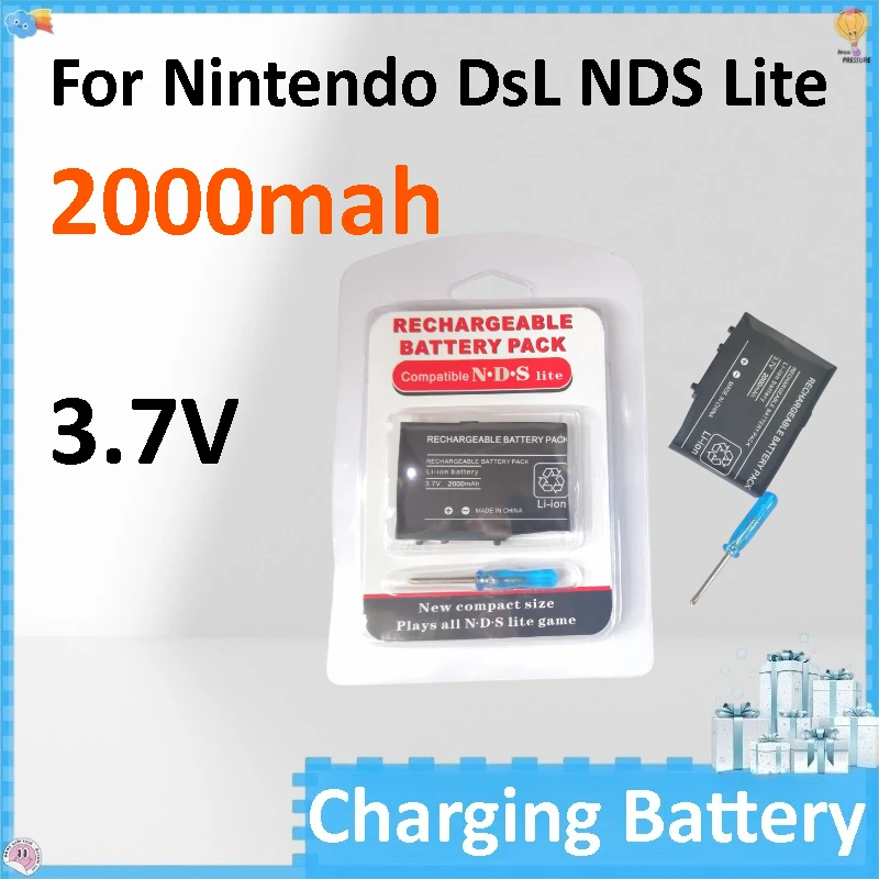 

5pcs NDSL Built-in Battery of The Main Unit, 3.7V 2000mAh Neutral Battery for NDS Lite with Screwdriver