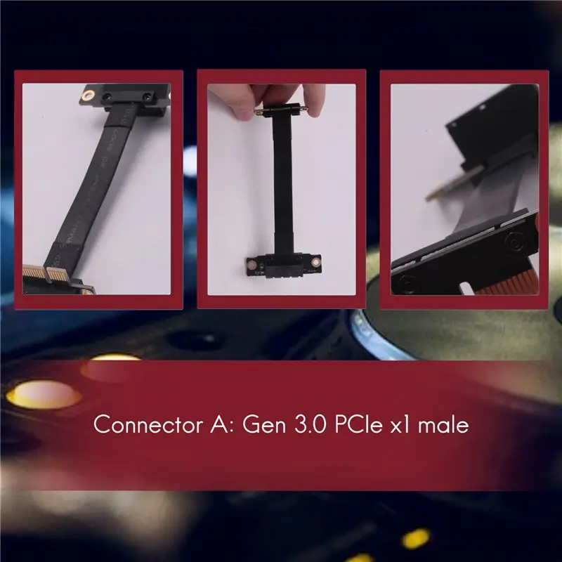ABGN PCIE X1 Riser Cable Dual 90 Degree Right Angle PCIe 3.0 X1 to X1 Extension Cable 8Gbps PCI Express 1X Riser Card 10cm