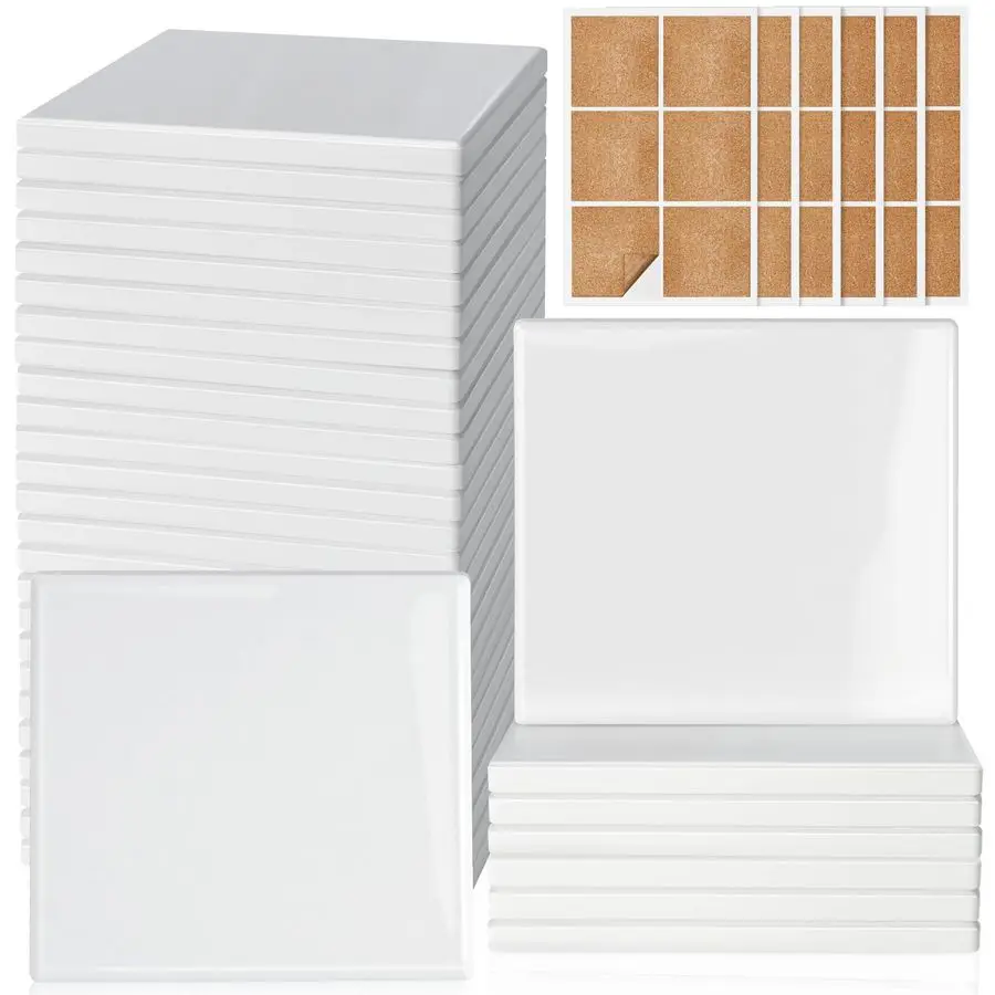 

Кусочки сублимационных подставок, глянцевая керамическая плитка, глазурованные заготовки с пробкой для DIY, спиртовые чернила, теплопередающая живопись, Housewarmin