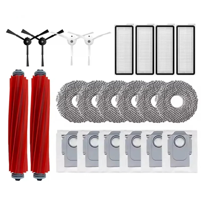 22 шт. для Roborock Q Revo Maxv/Q Revo S/Q Revo Pro запасные части, основная боковая щетка, мешок для пыли, фильтр Hepa, тряпки для швабры