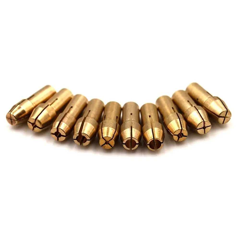 

10Pcs New 4.8mm Shank Mini Drill Chucks Brass 0.5mm-3.2mm Chuck Adapter Power Rotary Tool For Dremel