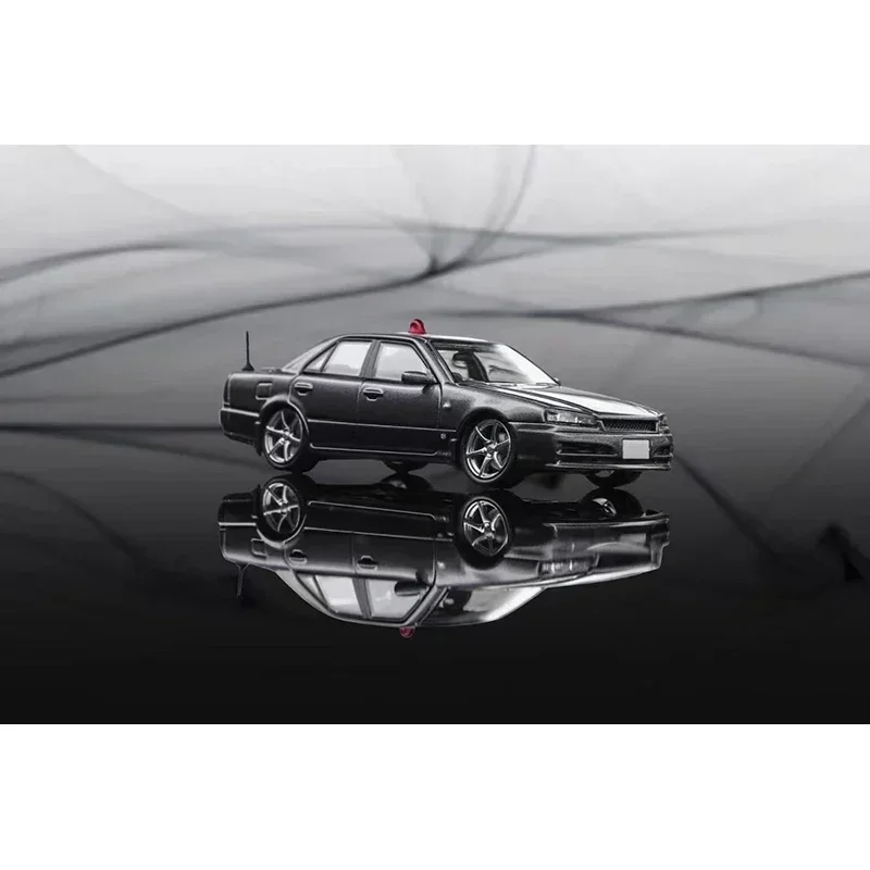 

Mortal In Stock 1:64 Skyline ER34 25GT Turbo Grey Police Diecast Diorama Car Model Collection Miniature Toys