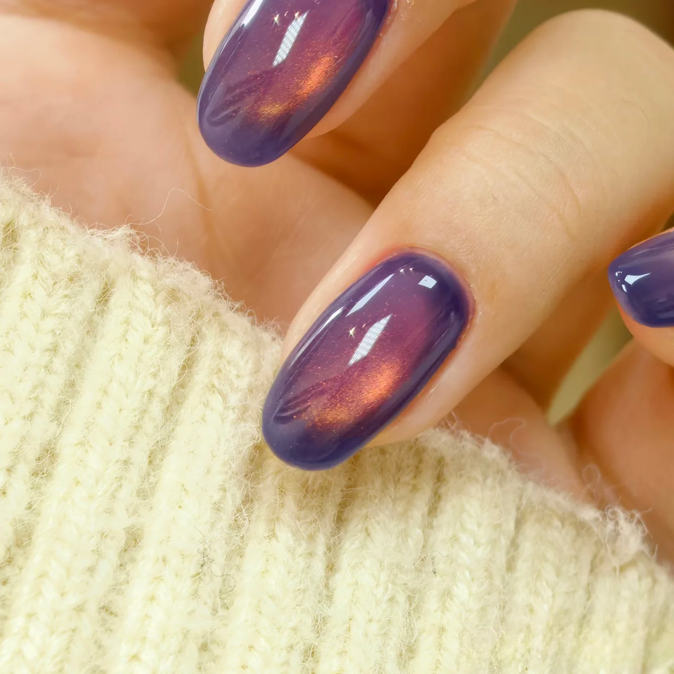 1 قطعة WS الخريف الشتاء العنبر الذهب الأرجواني كريستال زجاج حبة القط العين هلام مسمار البولندية صالون الأظافر مسمار ملصقات الأظافر لوازم #3