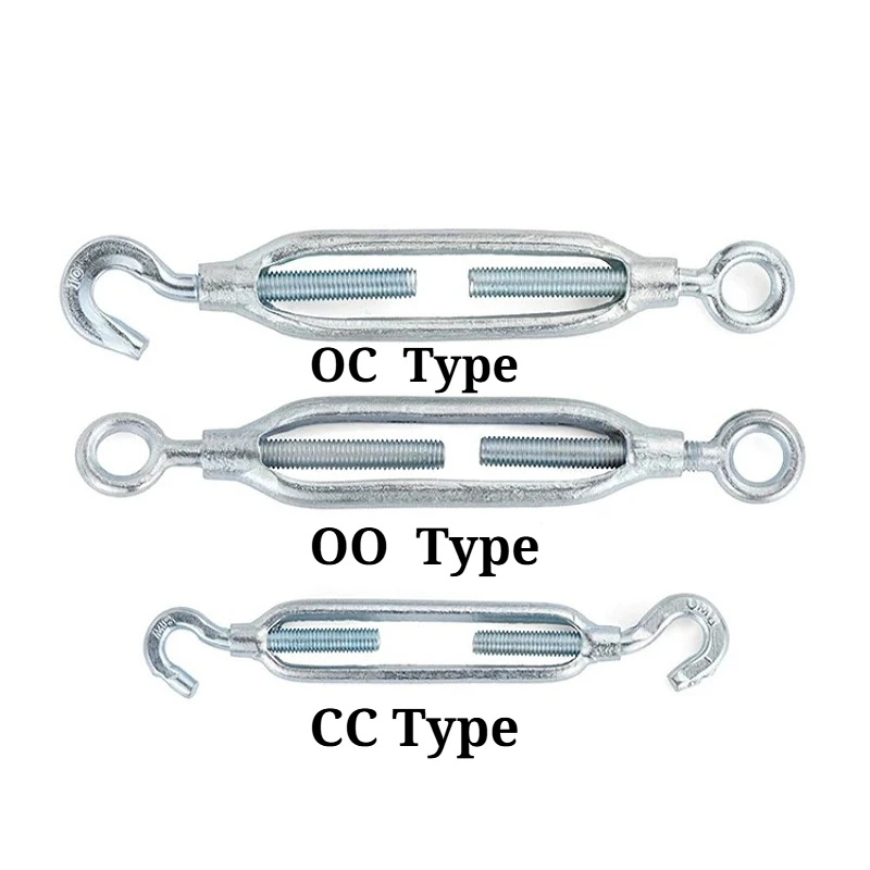 M6 M8 M10 M12 M14 M16~M30 Carbon Steel  Adjust Chain Rigging Hooks & Eye Turnbuckle Wire Rope Tension Device Line OC OO CC Type