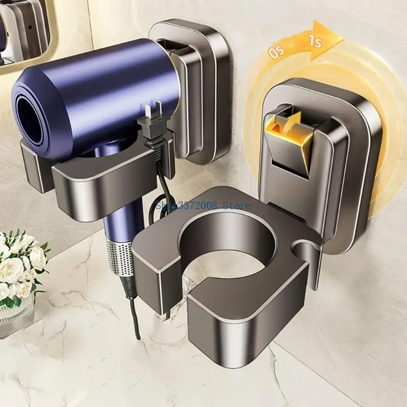 Convenient Suction Cup Sturdy Plastic Hair Dryer Organizers for Styling in Bathrooms and Dressing Room Daily Use