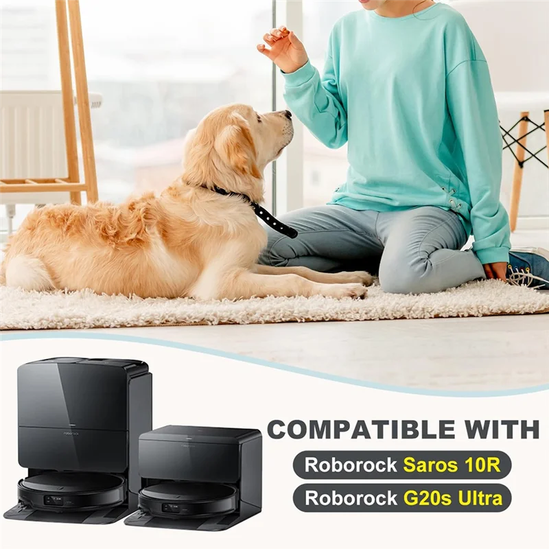 ABVI-Replacement Parts Kit For Roborock Saros 10R Robot Vacuum - Roller Brushes Side Brushes, Filters, Mop Pads, Dust Bags