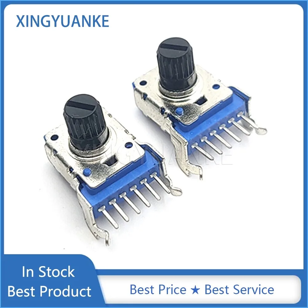 2PCS RK12 Type Horizontal Dual 6-Pin B10K B20K B50K B100K Audio Volume Potentiometer B103 B203 B503 B104 Flower Shaft Length 8MM