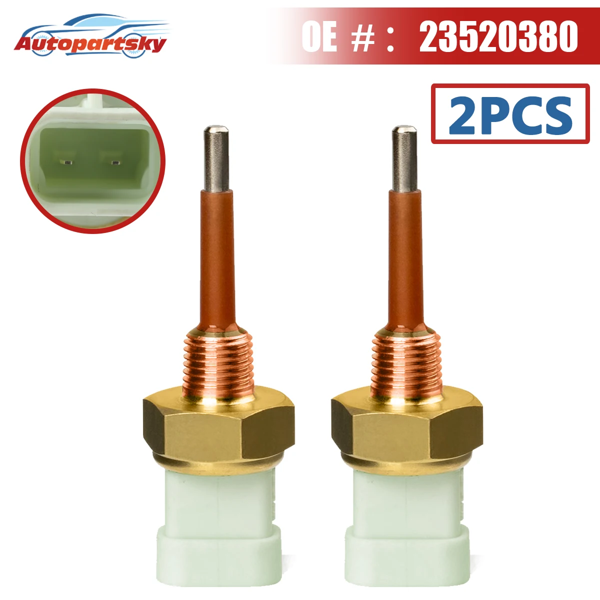 2PCS New Engine Coolant Temp Sensor 23520380 23512880 For Detroit Diesel Series 60 S60 23515397 23526905 DDC23512880 DDC23520380