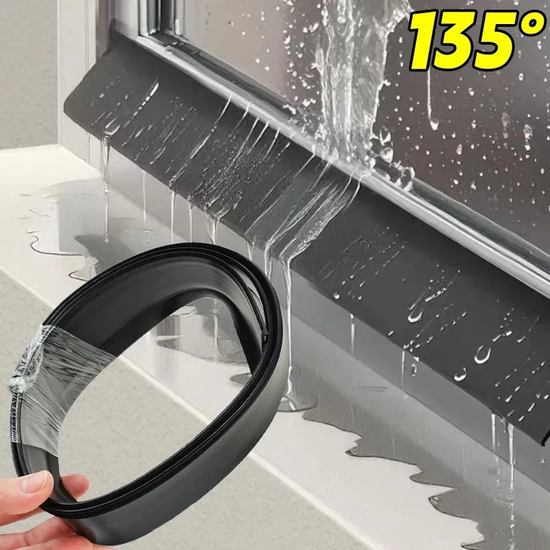 1m Home Window Water Blocking Bar Sliding Window Rain Weatherstrip Balcony Insulation Windproof Sealing Strip Flashing Board