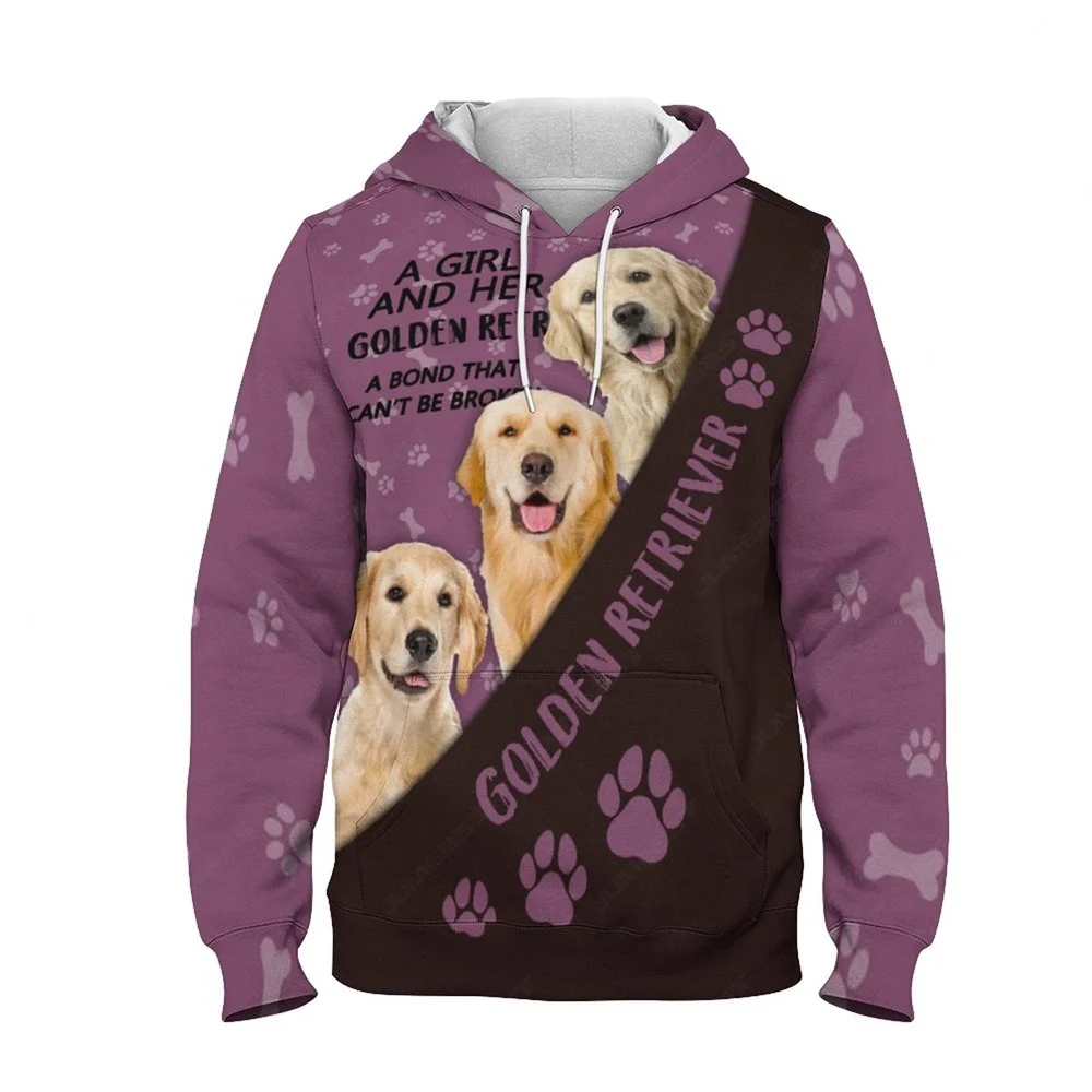 

Jumeast 3D Golden Retriever Women Hoodies Cute Animal Dog Rottweiler Graphic Hooded Sweatshirts For Men Dachshund Y2K Clothing