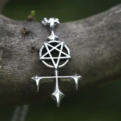 2022 NEW Men's 316L stainless-steel Pentagram cross Vintage Pendant Necklace for teens fashion Jewelry free shipping