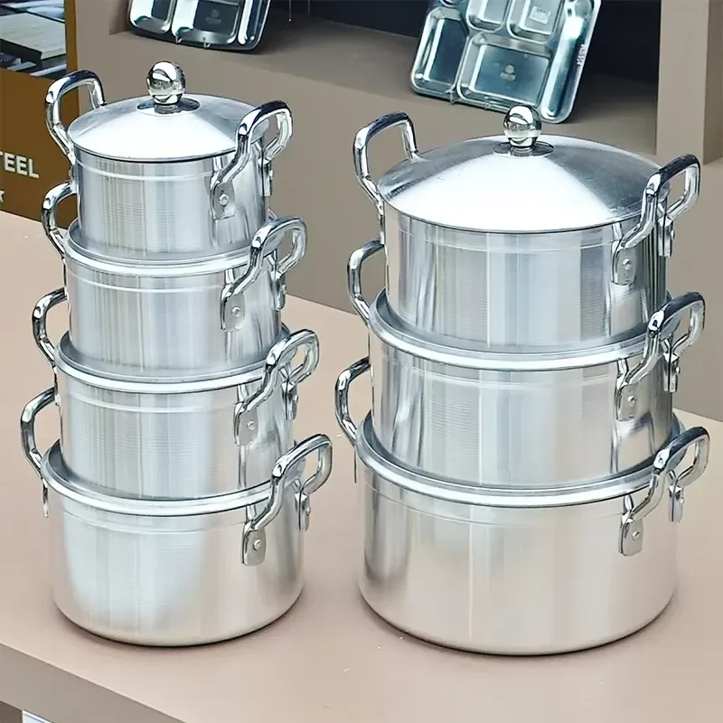 Wholesale Aluminum Kitchenware Set Soup Pot Thickened Cookware Set Hot Sale Soup Pot 14 Pieces Juego De Ollas Casserole