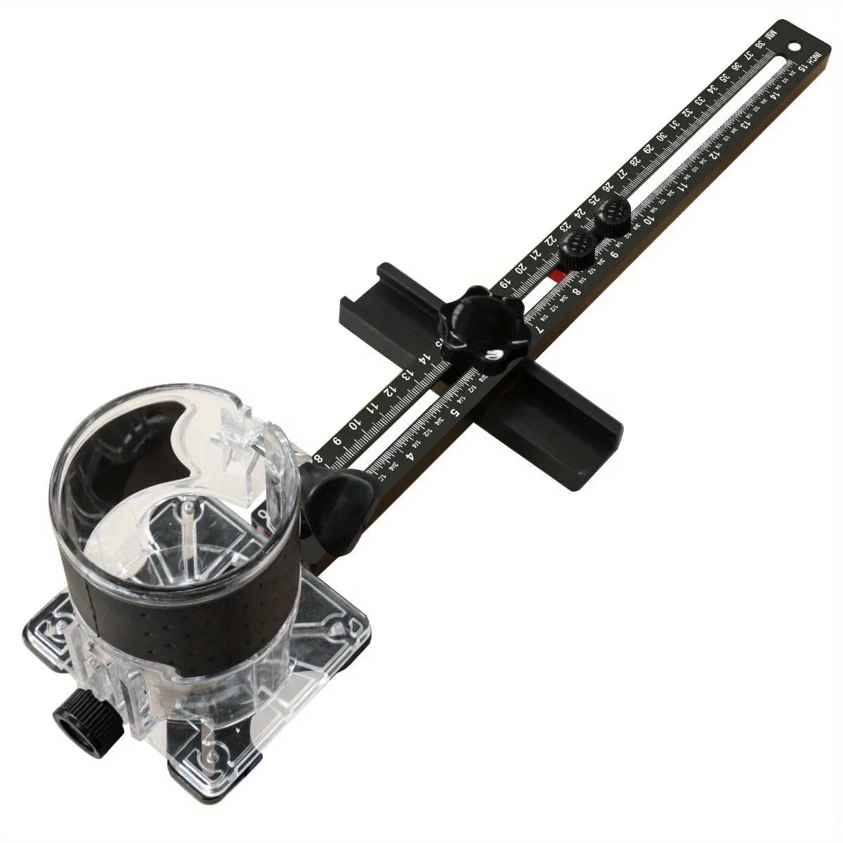 Metric&Inch 3 in 1 Router Milling Groove Bracket - Woodworking Cutting and Milling Circular Auxiliary Tool Aluminum Router Base
