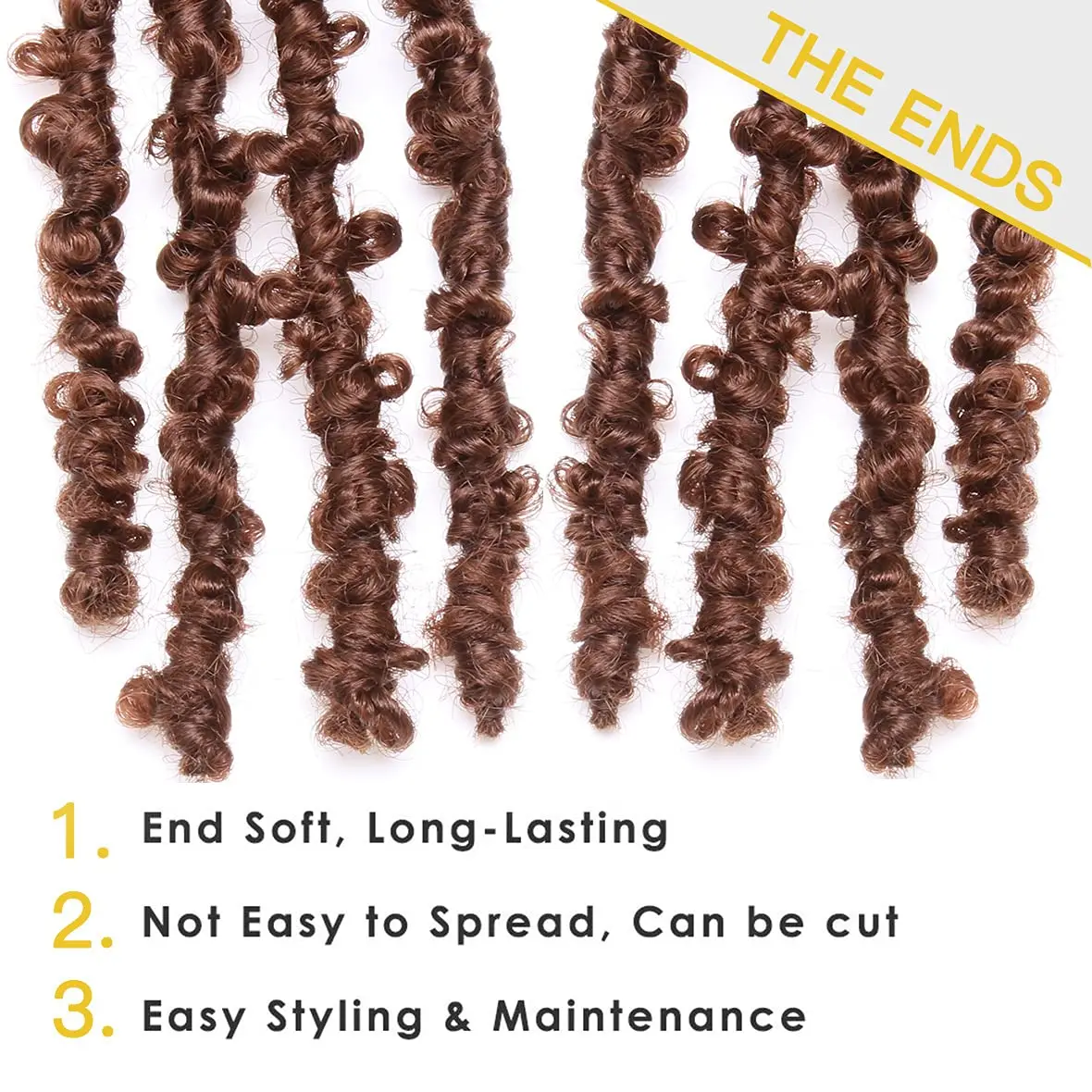 Волосы-бабочки Вязаные крючком Медно-красные рваные искусственные локоны Вязаные крючком волосы Короткие волосы-бабочки Твист-локоны Синтетические волосы с предварительной петлей