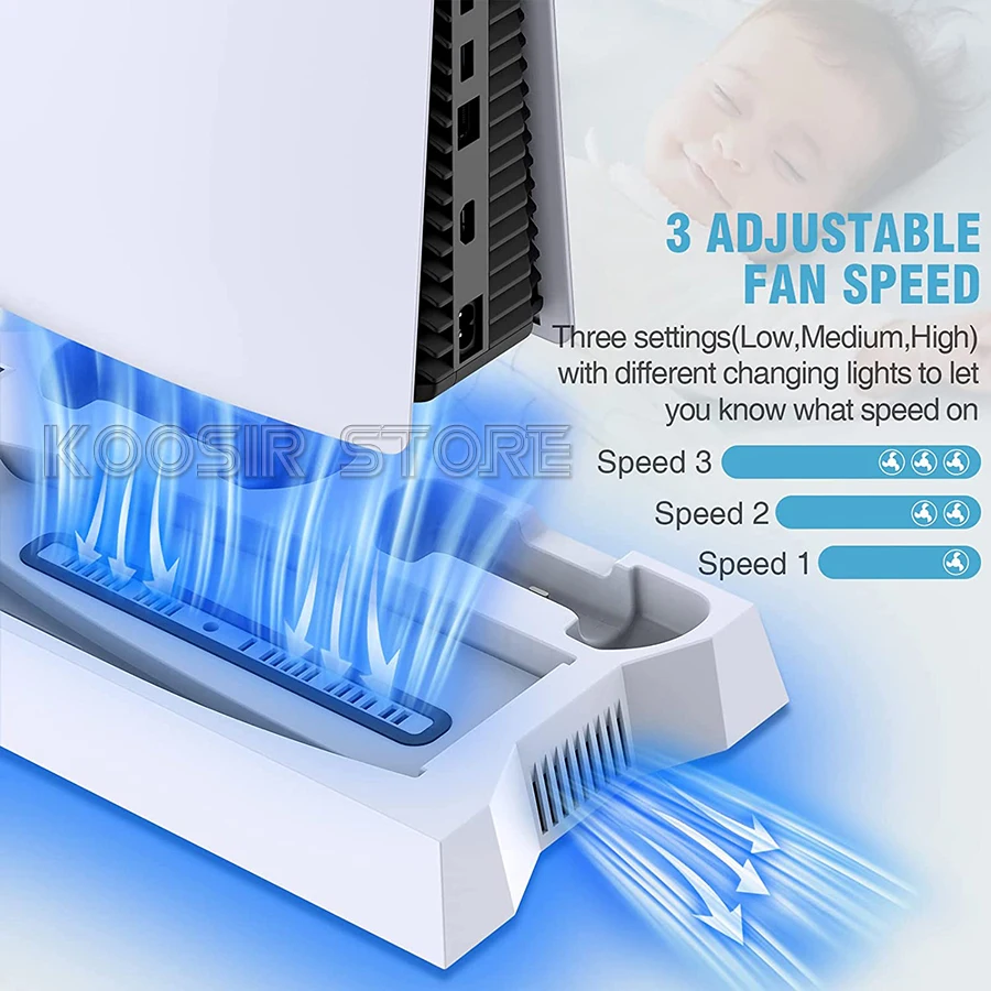 ใหม่ PS5คอนโซล Universal ตรง Multifunction Cooler ขาตั้ง Gamepad สำหรับ Sony Playstation 5 Disc & Digital Edition