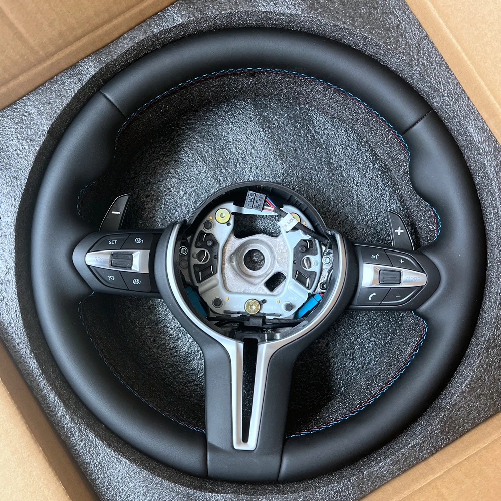 Innen M Serie Leder Lenkrad Für BMW M3 M5 F20 F22 F23 F30 F33 F34 X1 F48 X5 F15 X3 F25 F80 E90 E70 E84 Mit Paddel