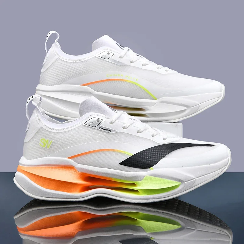 Men's Running Shoes, Tennis Shoes, New Thick-Soled Cushioning Running Shoes for Men and Women, Breathable Ice-Feel Mesh