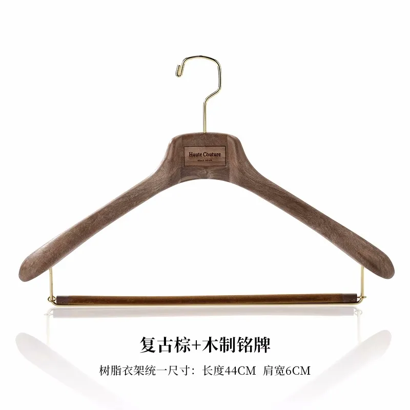 Resin Hangers for Men, Retro Clothing Store, Clothes Support Suit, Non-Marking, Non-Slip, Customized Logo, 44cm, 1Pc