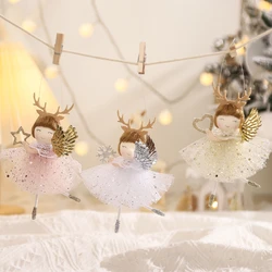 New Year 2024 Gift Plush Angel Doll Christmas Tree Hanging Ornaments Christmas Angel Doll Decoration for Home Noel Navidad