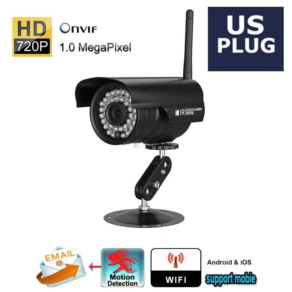 720p Waterproof Wireless Camera 1.0 Megapixel Security Monitoring WiFi IP Camera For Mobile Motion Dectection