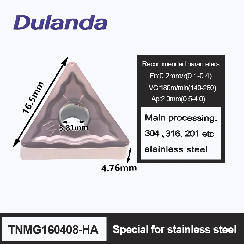 

10 шт. TNMG 160404 -HA LP8015 TNMG331 Высококачественный токарный станок с ЧПУ по металлу, твердосплавные вставки, лезвие для обработки нержавеющей стали