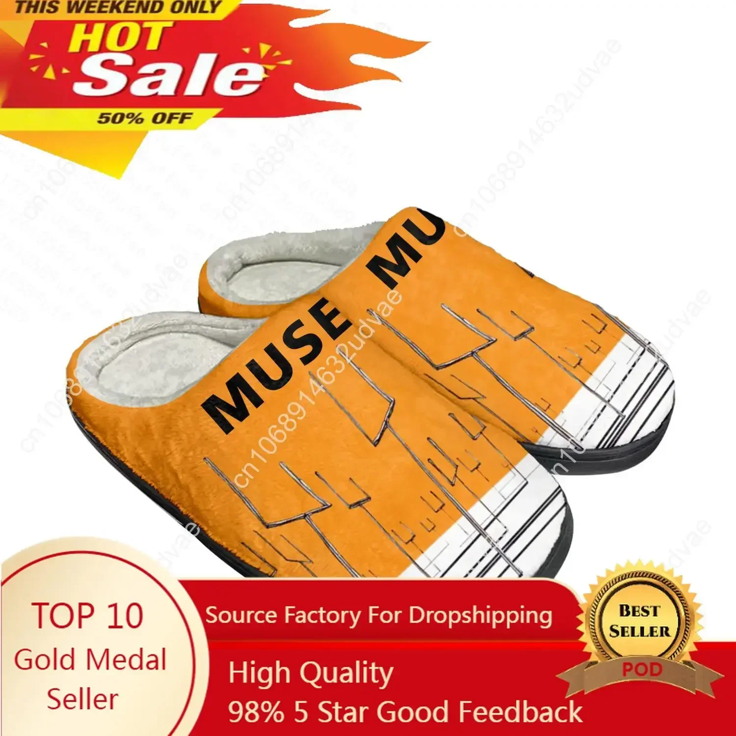 

Muse Rock Band England Pop Home Cotton Custom Slippers Sandals Plush Bedroom Mens Womens Casual Keep Warm Shoe Thermal Slipper