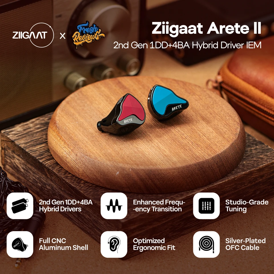 Pre-order Linsoul ZiiGaat x Fresh Reviews: Arete II 2nd Gen 1DD +