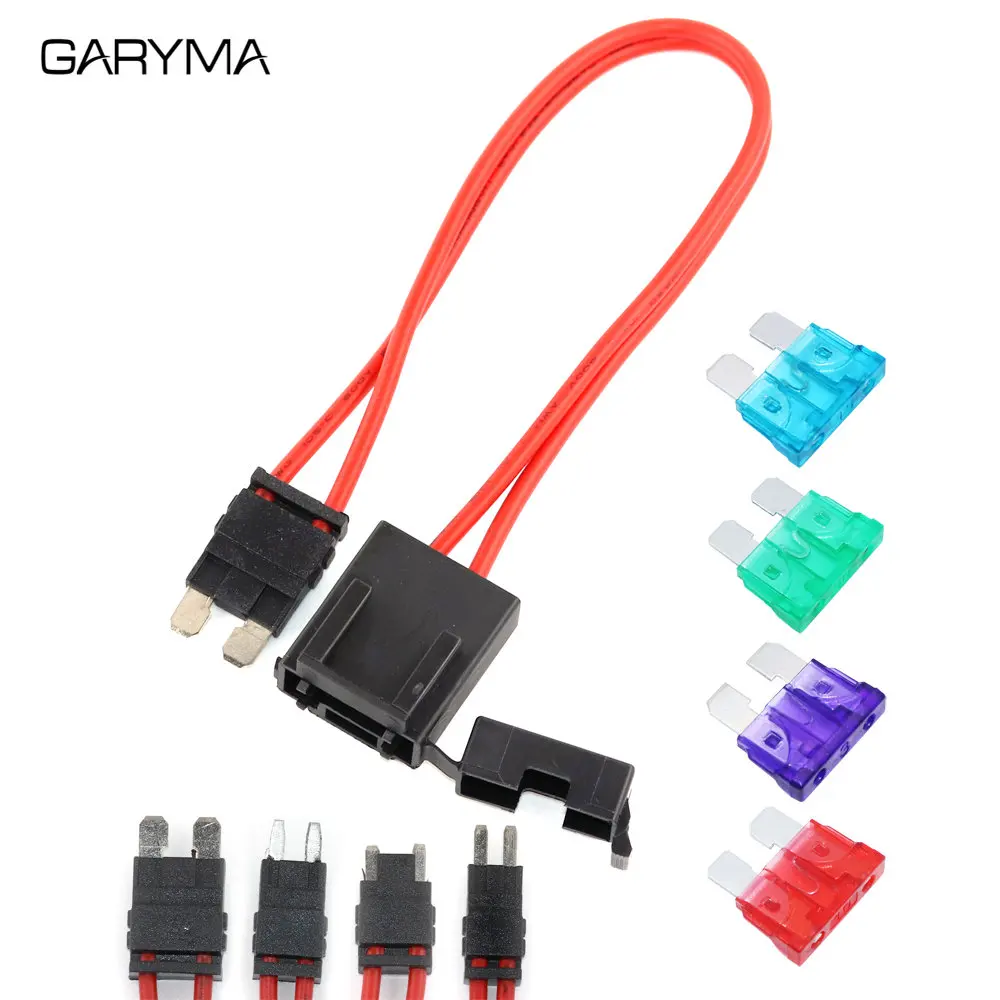 32V ACC Medium/Mini/Micro2 Size Car Fuse Holder Non-Destructive 16WAG Fuse Box ATM Blade Fuse Double Wire Extension Cord