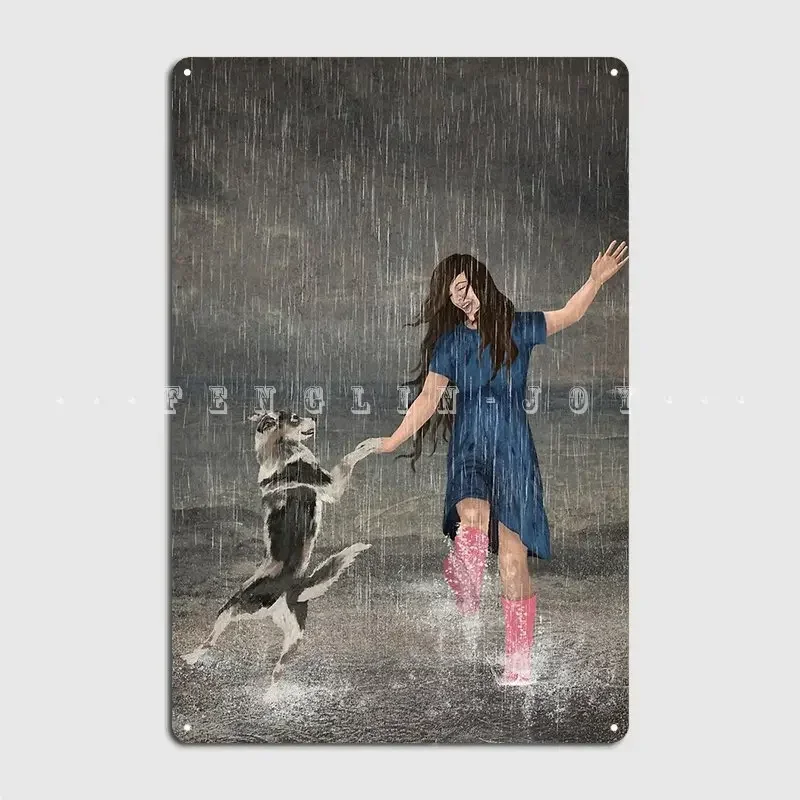 Amor Fati Or Dancing In The Rain Metal Plaque Poster Design Home Wall Decor Club Tin Sign Poster