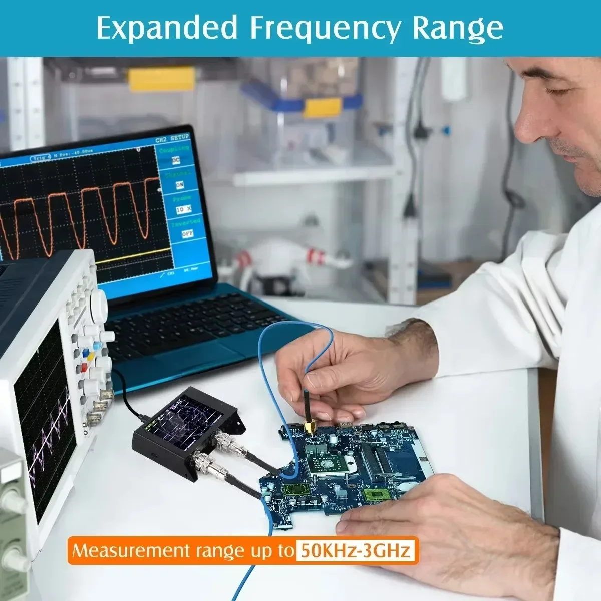 NanoVNA V2 3GHz Vector Network Analyzer Kit with 4'' Touchscreen, SAA-2N Antenna Tester for HF/VHF/UHF & Testboard