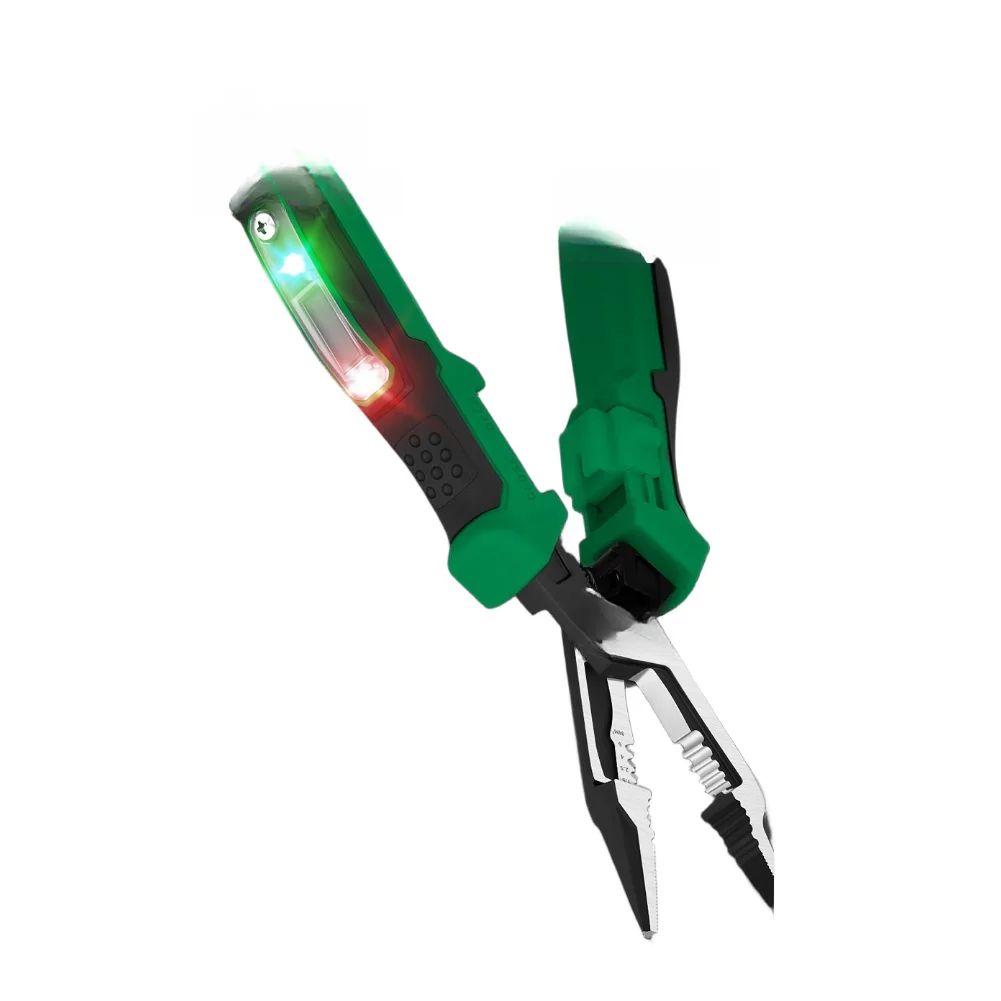 Electrician Tool Digital Display Wire Stripper Pliers with Crimping Function and Voltage Readings 21.5x6x2.5cm Green