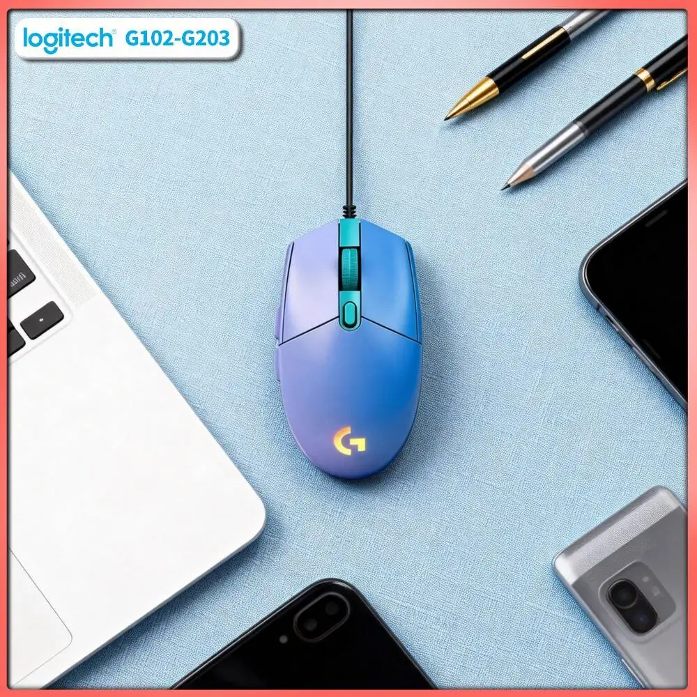 

Logitech G102 Wired Mouse, HERO Sensor 8000 DPI, 16.8M RGB Colors, 1000Hz Polling, Ergonomic Design for Competitive Esports