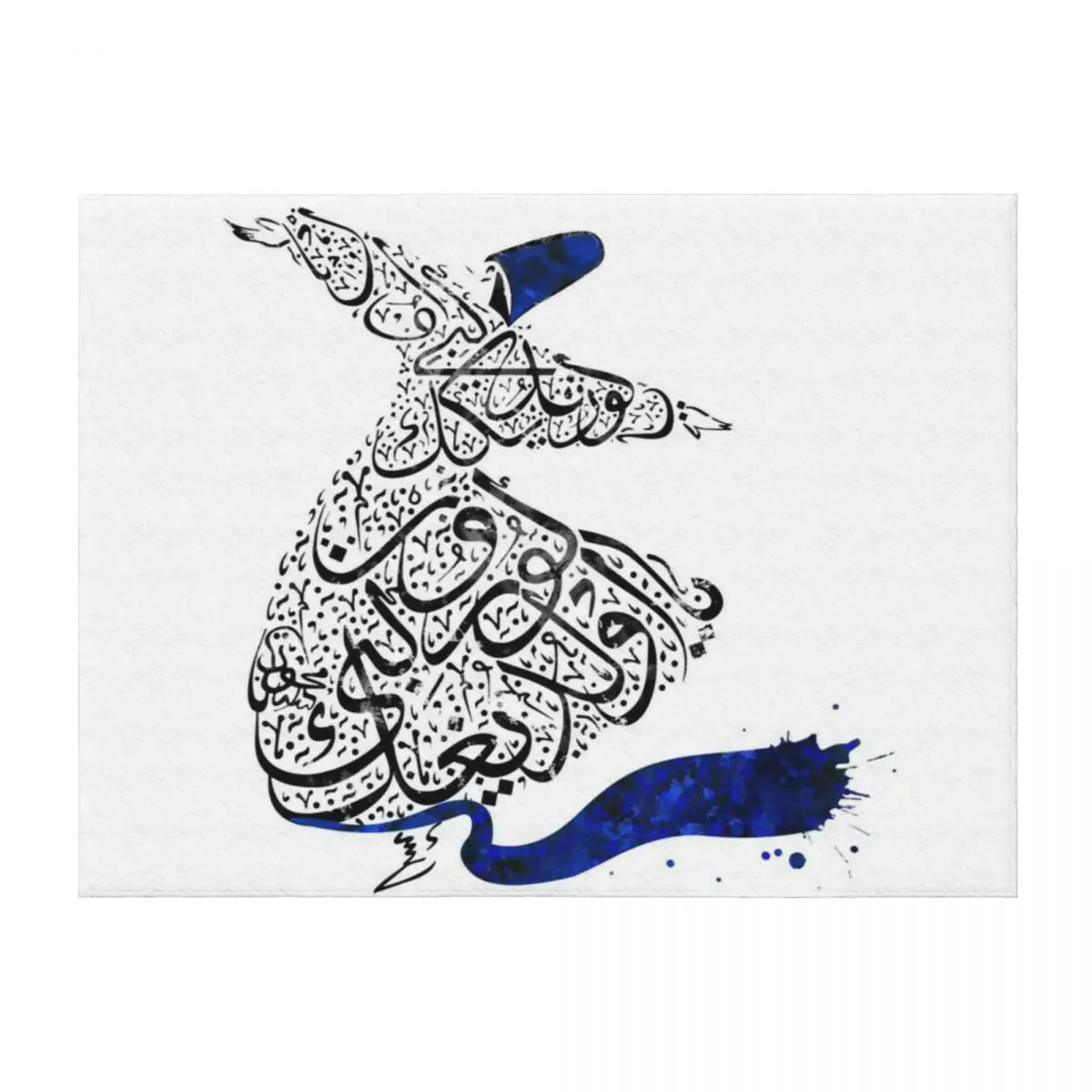 

Rumi Calligraphy Blue Throw Blanket Sleeping Bag Soft Decoratives Nap Blankets