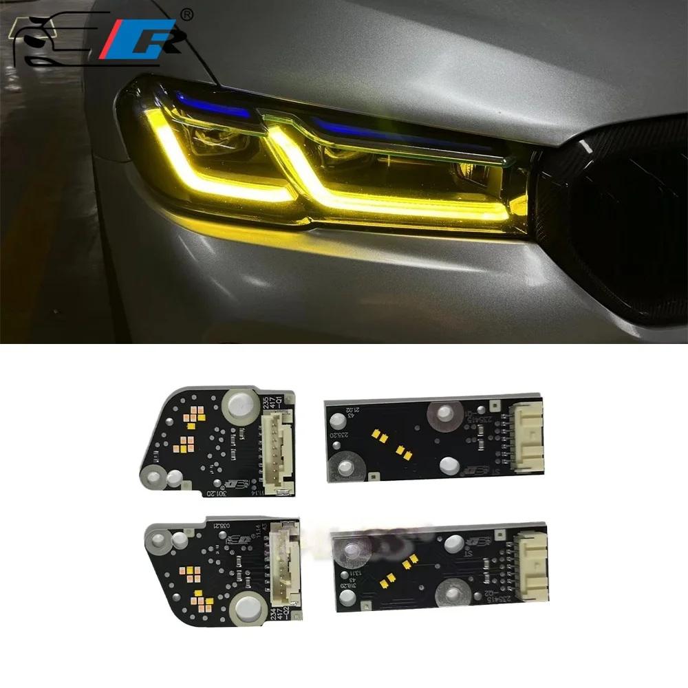 

Желтая плата DRL Angel Eye для BMW M5 G30 G31 G38 LCI F90 525 530i 540i 530e, чипы модуля дневных ходовых огней