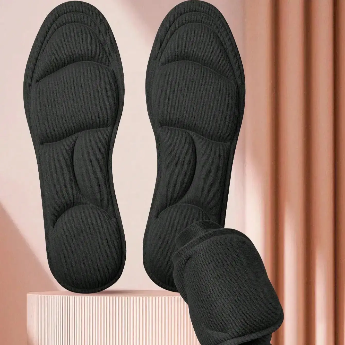 1 Pair 5D Memory Foam Shoe Insoles | High Elastic Thick Cushions for Running Shoes, Sneakers & Trainers, Comfortable Shock Absor