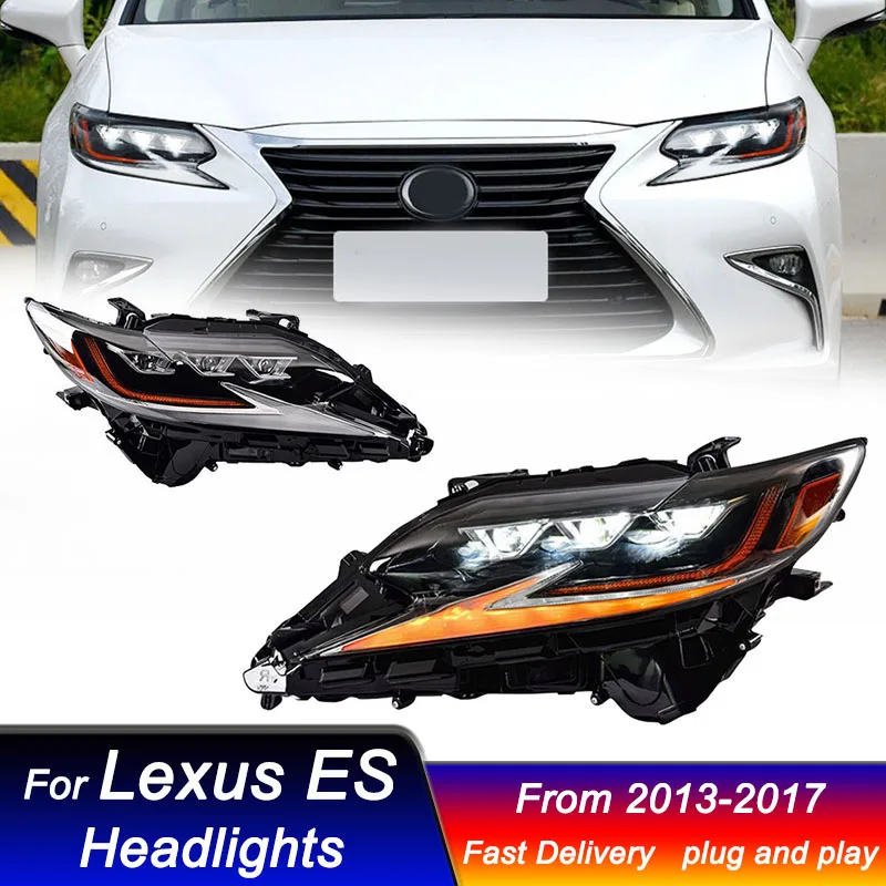 

Автомобильные светодиодные фары для LEXUS ES ES350 ES250 2013-2017, Модернизированная матричная фара в стиле DRL, динамический сигнал, передняя стандартная сборка