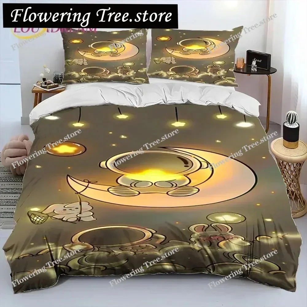 Astronaut Space Cartoon Comforter Bedding Set,Duvet Cover Bed Set Quilt Cover Pillowcase,King Queen Size Bedding Set for Child