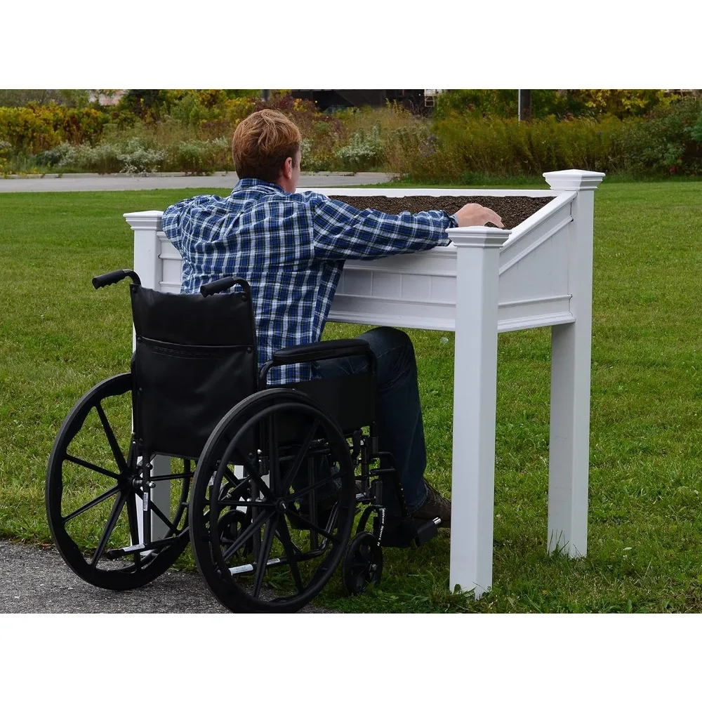 

Vita VA68240 Доступный плантатор Liberty 24 x 48 x 47 дюймов, белый виниловый приподнятый сад VT68240, высота 47,375 дюйма