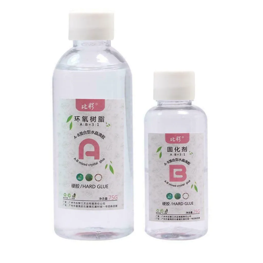 غير محدد شفافة الراتنج الايبوكسي عالية اللصق 3: 1 A & b كريستال الغراء صنع المجوهرات 100 مللي اكسسوارات أداة مختلط واضح #2