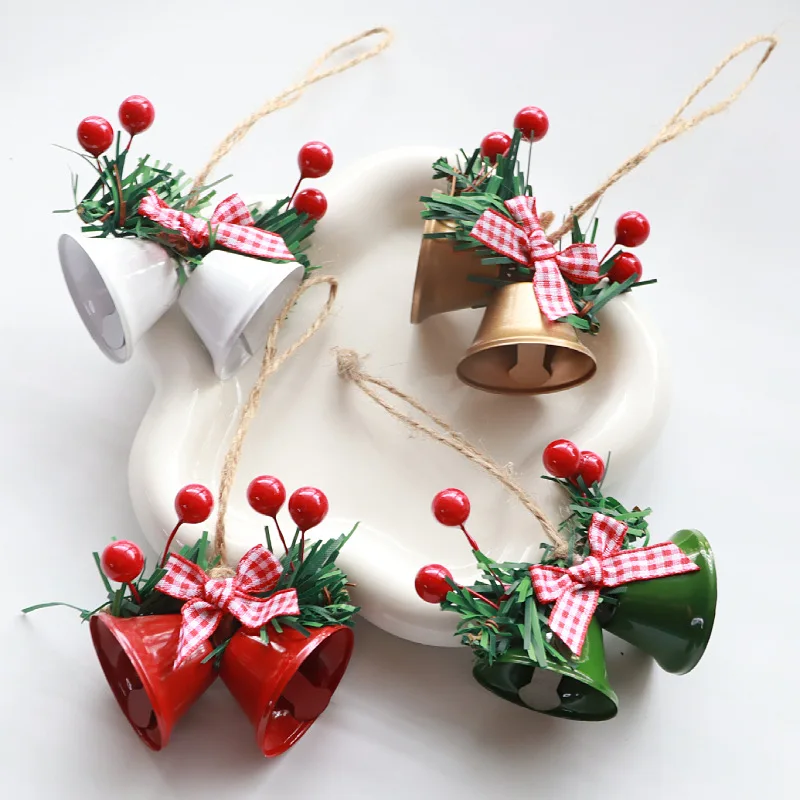 1 قطعة أجراس Bowknot حساسة هدية الكريسماس الانحناء مع أجراس صغيرة DIY الانحناء الحرفية شجرة عيد الميلاد الديكور عيد الميلاد ربطة القوس فيونكة ﻿