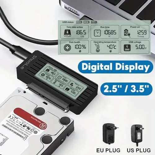 Convertidor USB 3,2 3,0 a SATA, adaptador externo de disco duro HDD SSD de 2,5 pulgadas, Cable USB 3,0 a Sata III para accesorios de ordenador portátil