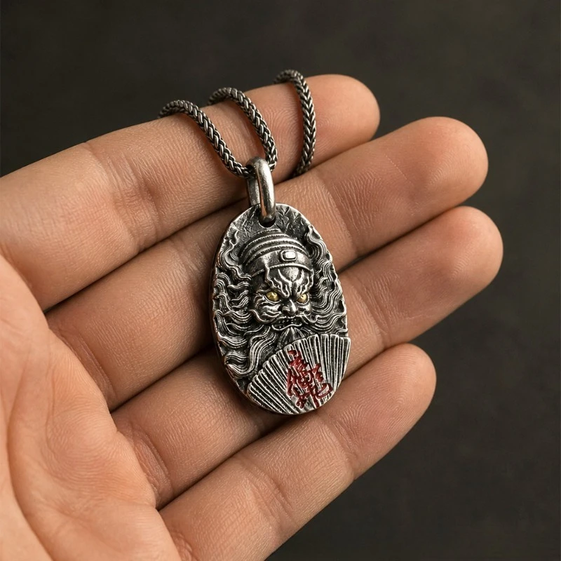 2026-original-oriental-taoist-zhong-kui-white-copper-enamel-tag-vintage-unisex-calming-bless-necklace