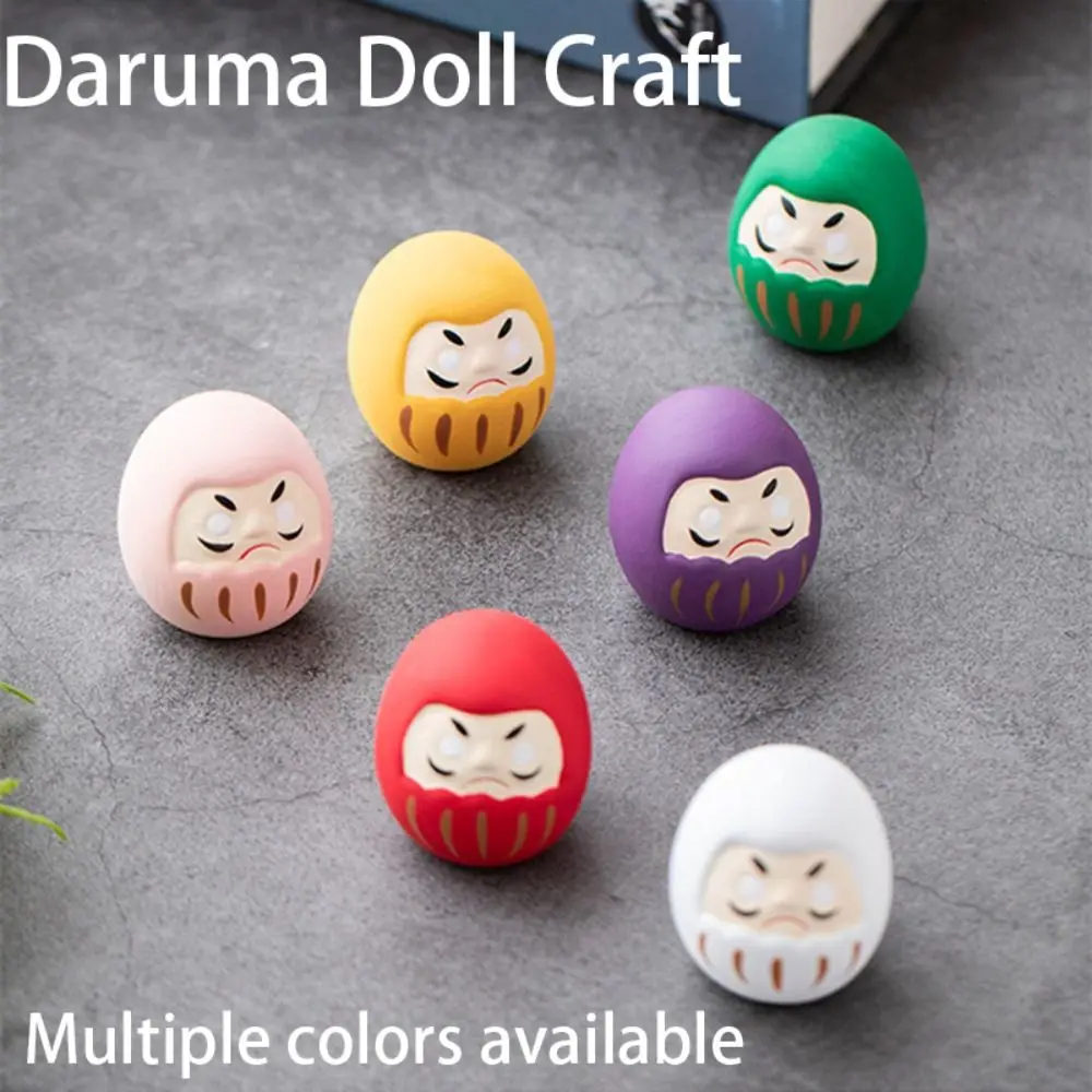 Japanese Ceramic Daruma Doll Crafts Lucky Charm Cartoon Lucky Cat Colorful Landscape Home Decor Fortune Ornament Gifts