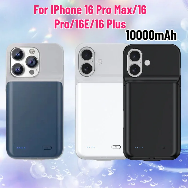 SWZY Smart Battery Charger Case 10000mAh For IPhone 16 Pro Max/16 Pro/16E/16 Plus Battery Pack Power Bank External Charging Cove