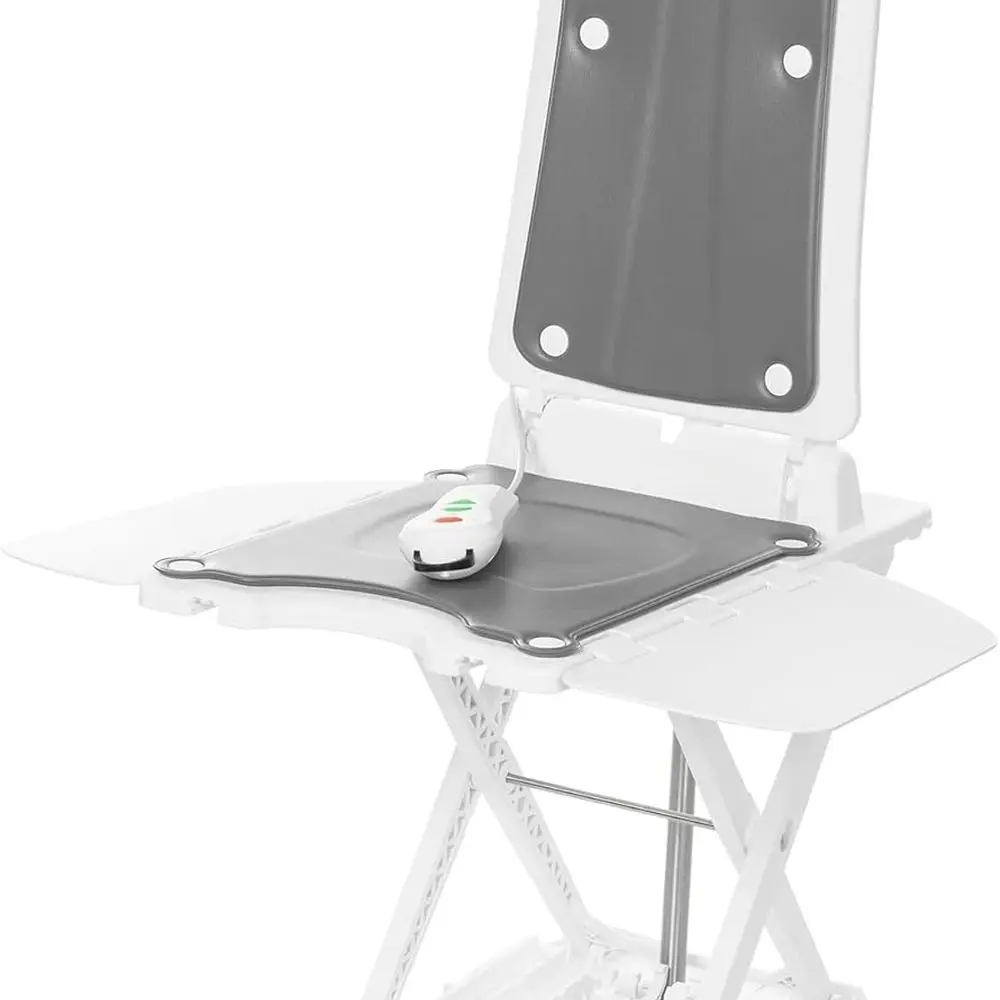 كرسي رفع كهربائي رمادي، سعة 300 رطل، ارتفاع 19 رفع، حزام الأمان وحصيرة غير قابلة للانزلاق