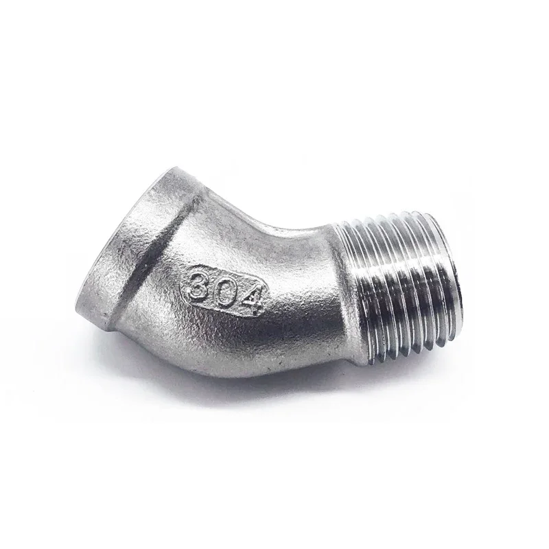 

1/4" 3/8" 1/2" 3/4" 1" 1-1/4" 1-1/2" BSP Female To Male Thread 304 Stainless Steel 45 Degree Elbow Pipe Fitting Connector