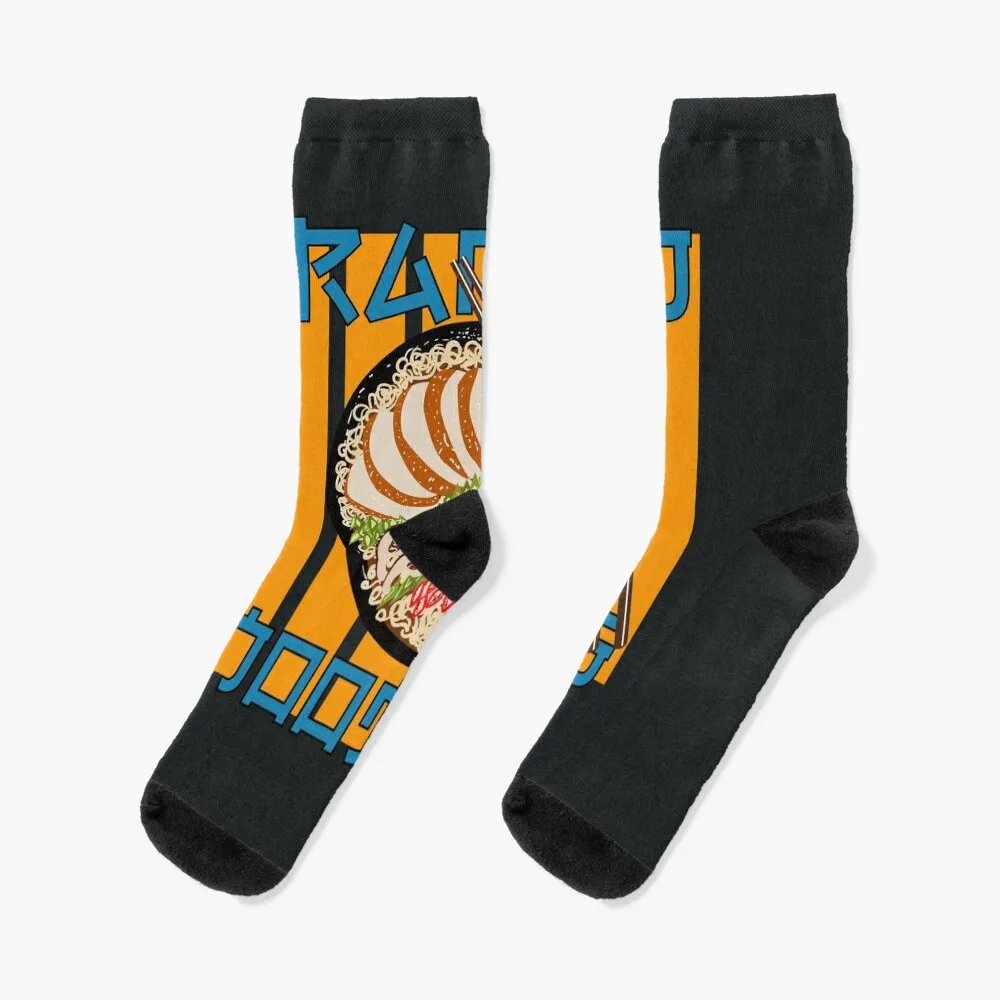 ramen noodles, simple illustration, hand drawn Socks professional running Antiskid soccer Man Socks Women's