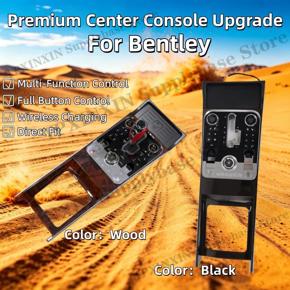 Car Center Console Gear Shift  For Bentley Continental GT Flying Spur Radio Center Console Saddle Gear Shift Knob Interior Refit
