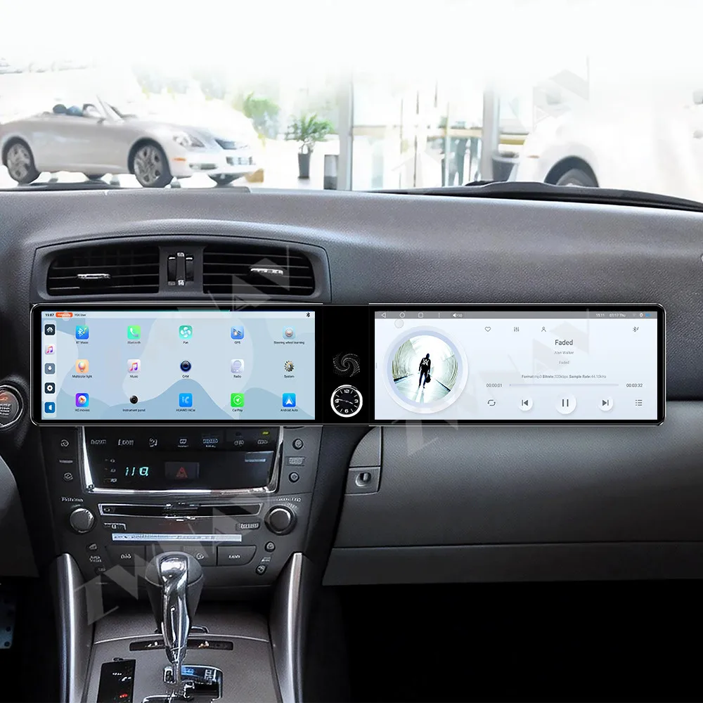 Dual 12.3 Inch HD Touch Screen Android 13 Wireless CarPlay GPS Navigation For Lexus IS250 2006-2010 Car Stereo Radio Head Unit