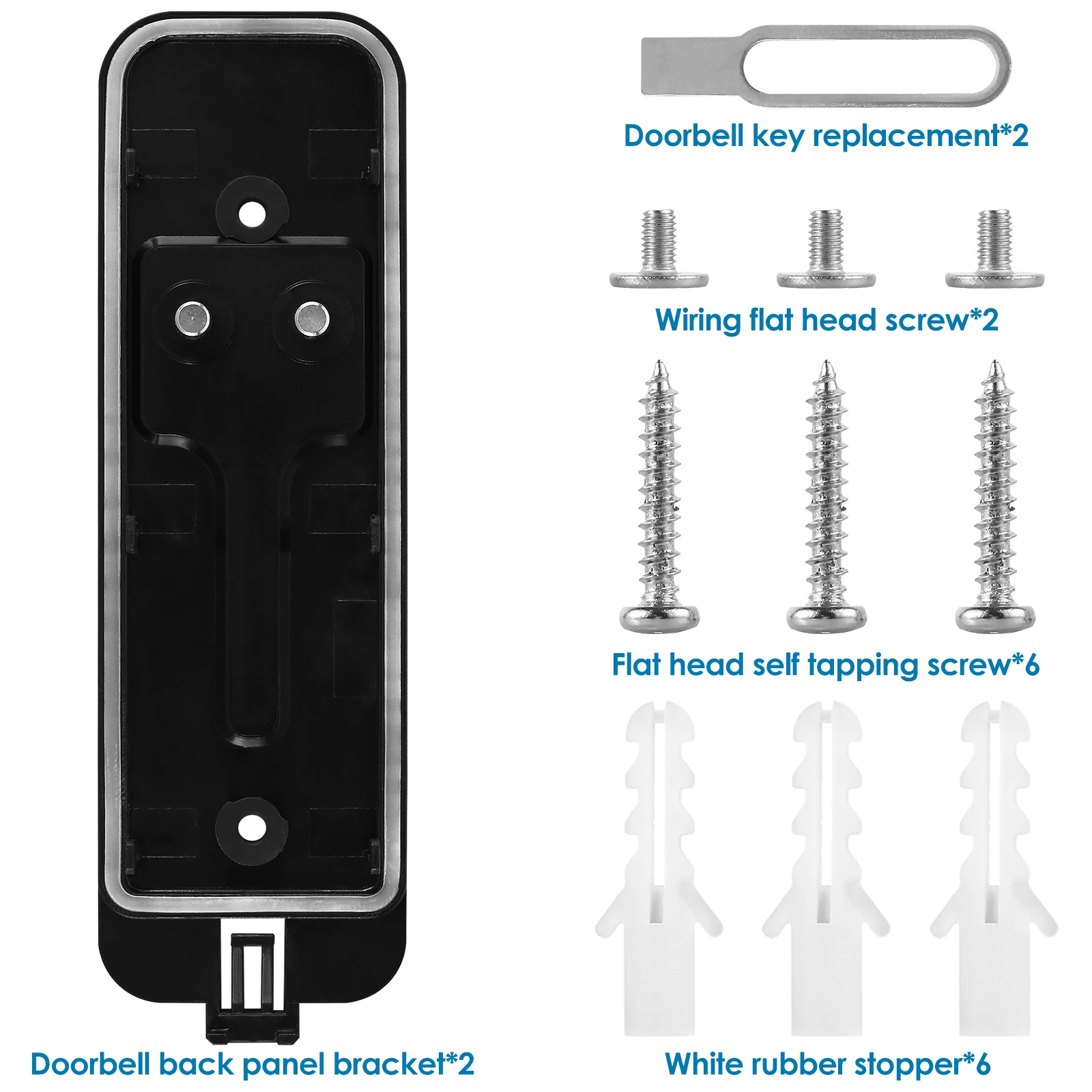 2Pcs Doorbell Backplate Set Plastic Doorbell Mounting Bracket Anti-Theft Doorbell Mount Not Block Doorbell Compatible with blink